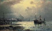 William J.Glackens Fishing vessels off Scarborough at dusk oil painting reproduction